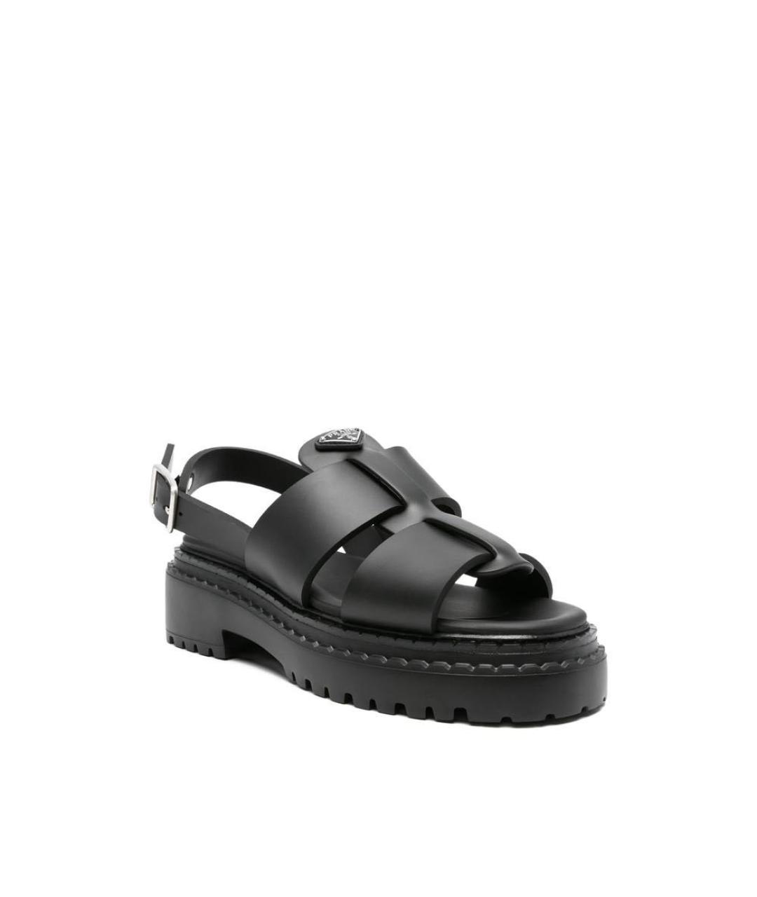 PRADA Черные кожаные сандалии, фото 4