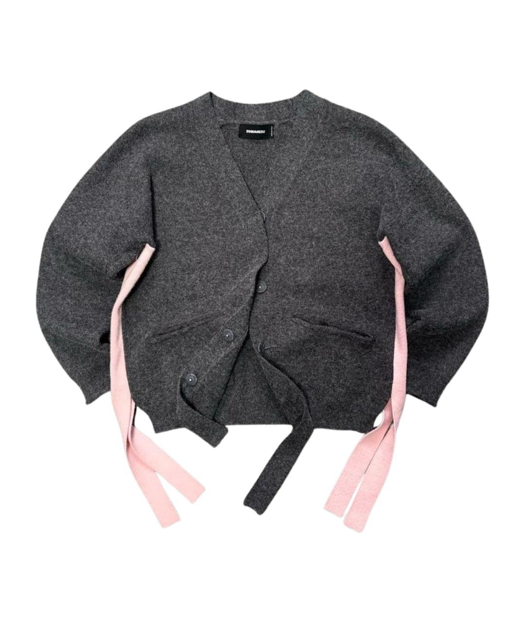 DSQUARED2 Серый шерстяной кардиган, фото 1