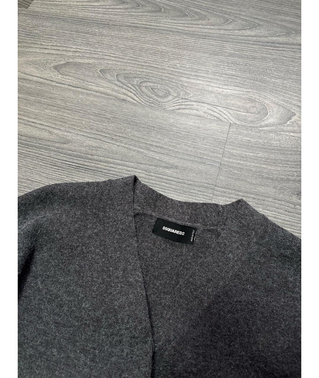 DSQUARED2 Серый шерстяной кардиган, фото 3