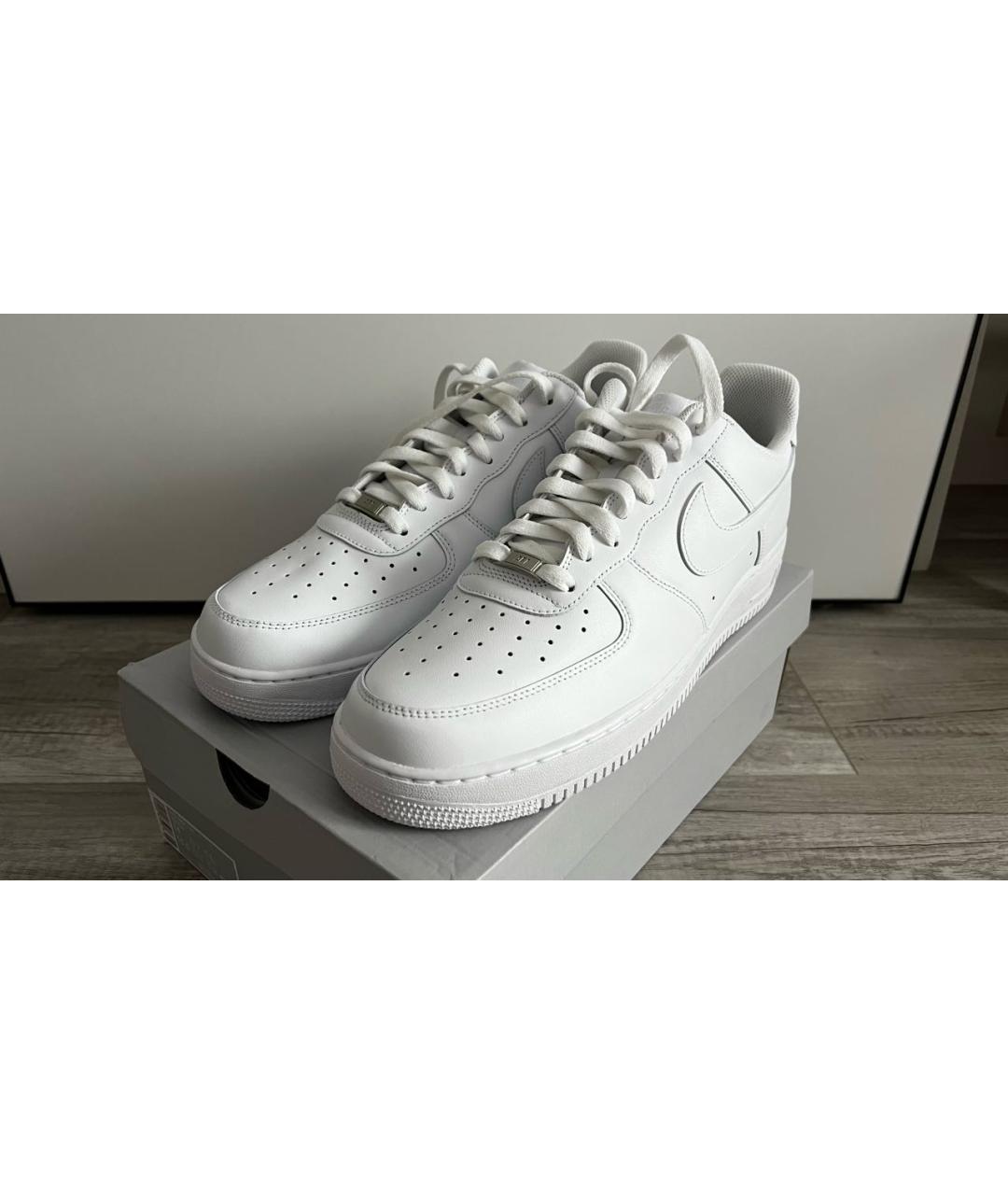 NIKE Белые кожаные низкие кроссовки / кеды, фото 2