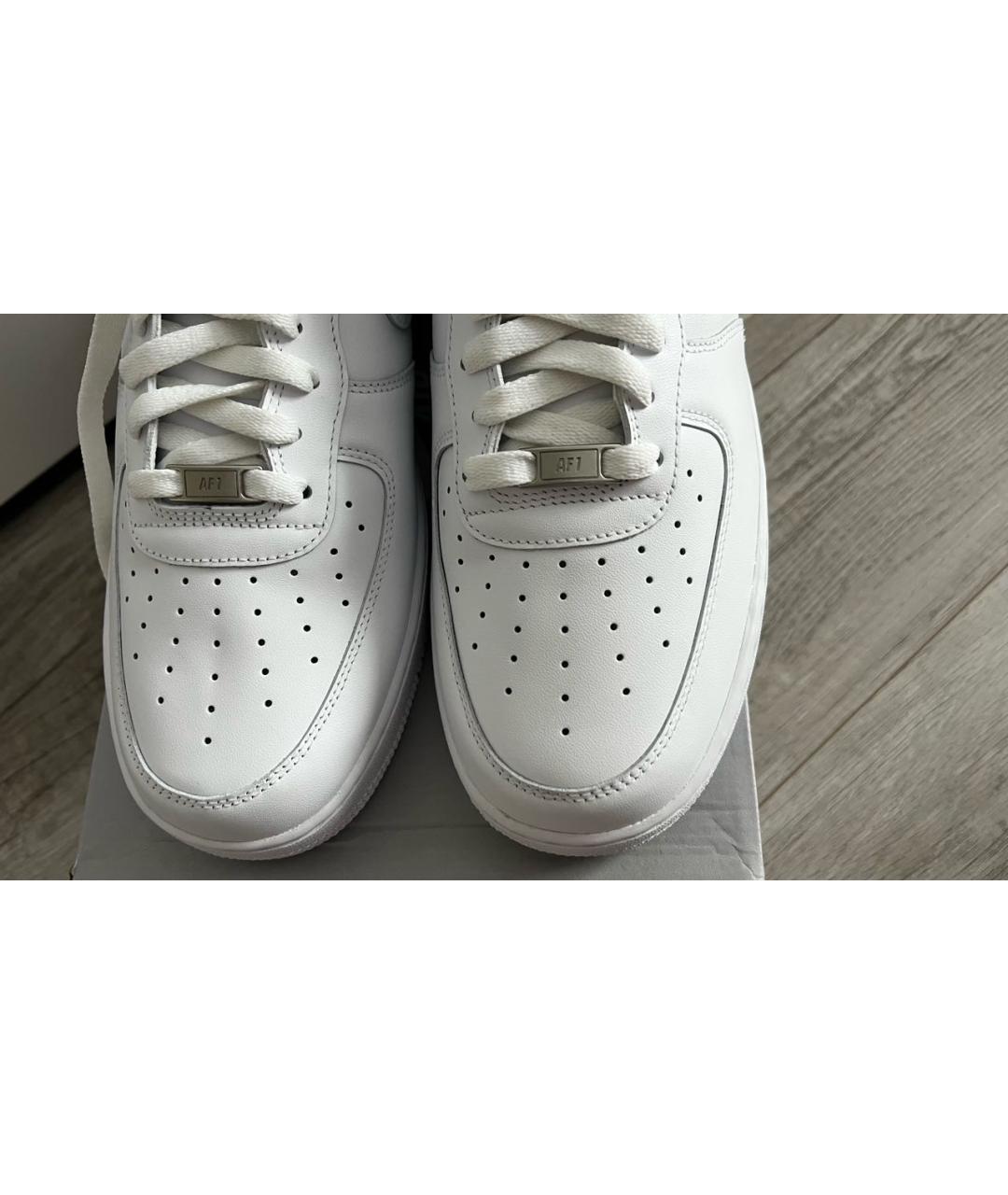 NIKE Белые кожаные низкие кроссовки / кеды, фото 5