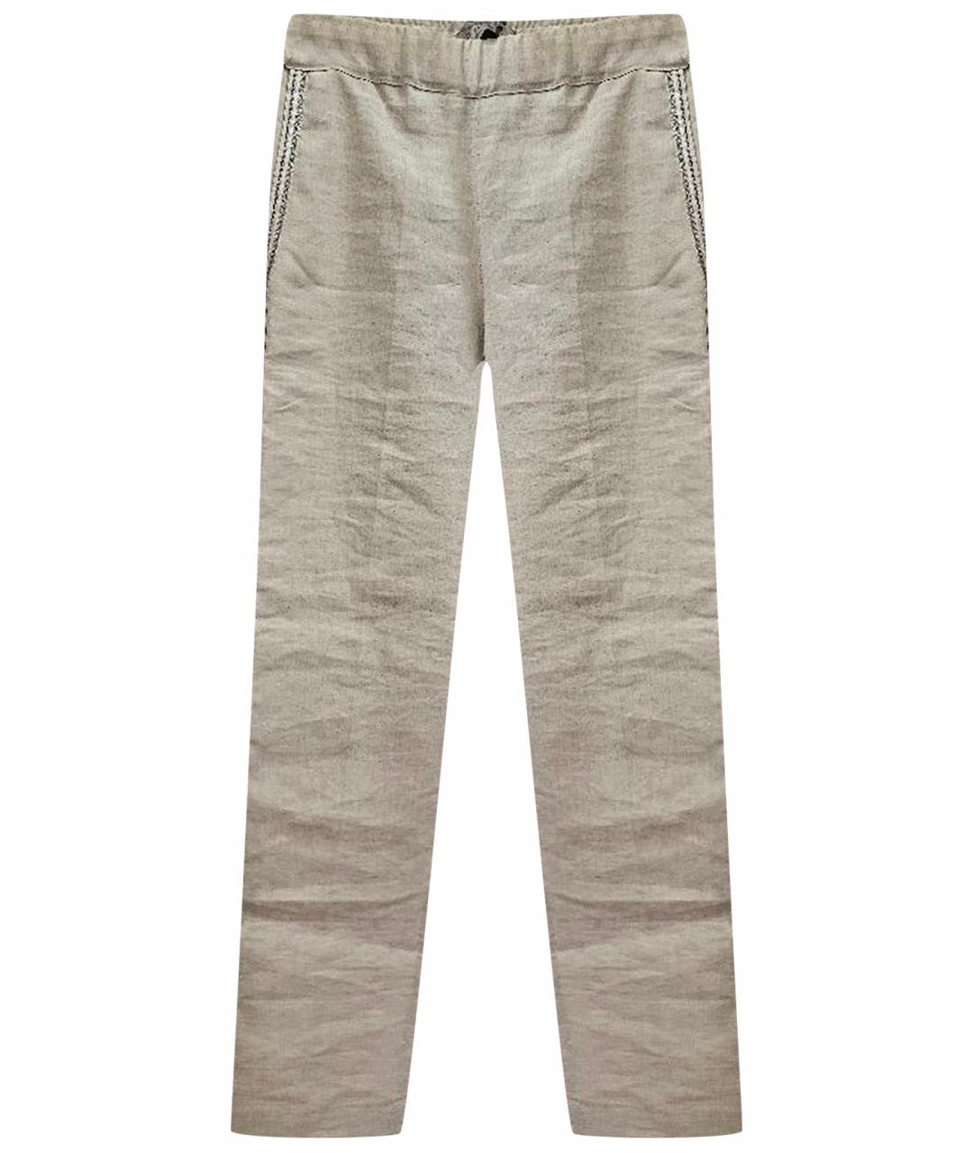 D.EXTERIOR Бежевые льняные прямые брюки, фото 1