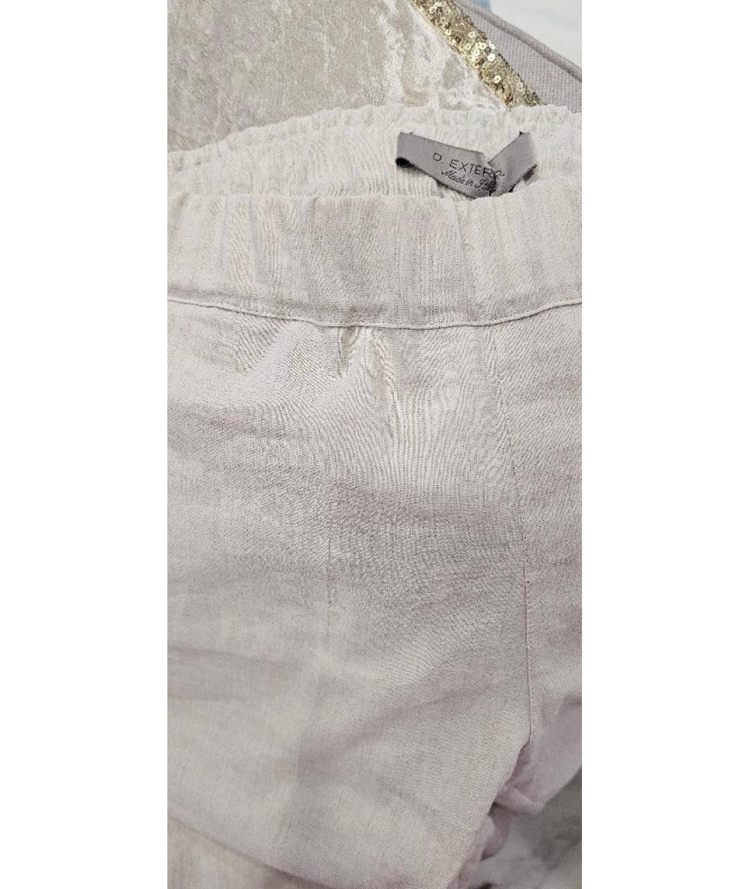 D.EXTERIOR Бежевые льняные прямые брюки, фото 4