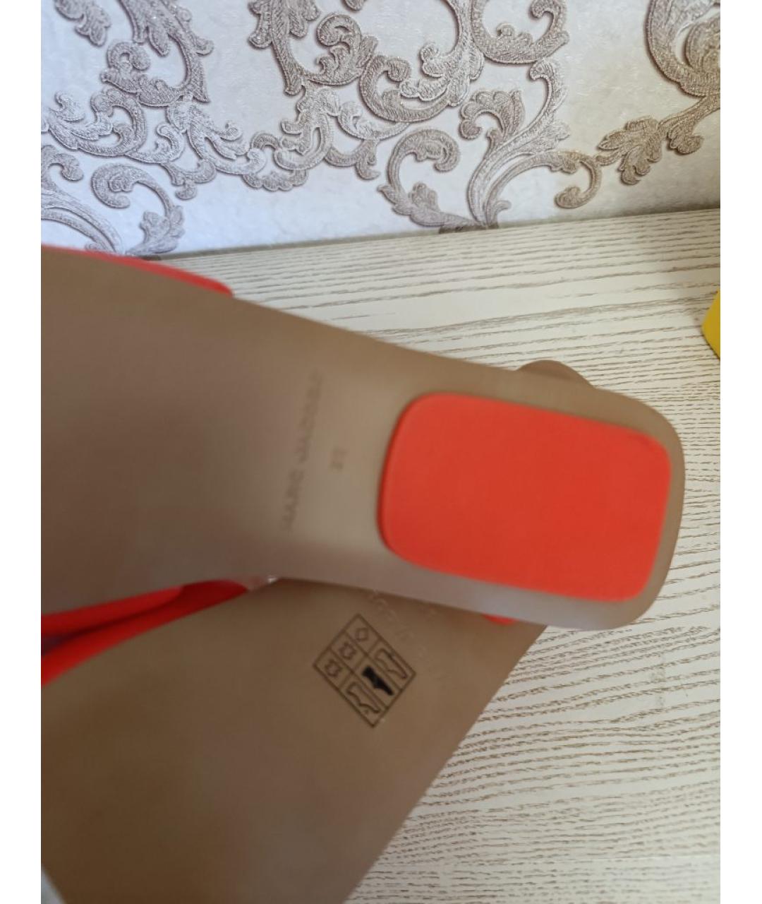 MARC JACOBS Красные кожаные шлепанцы, фото 4
