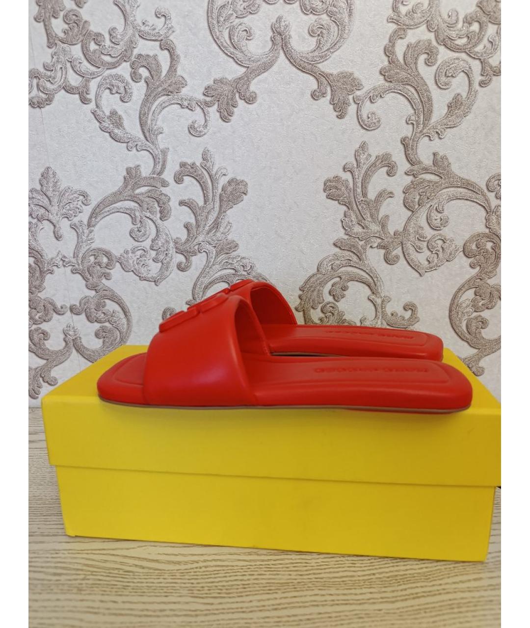 MARC JACOBS Красные кожаные шлепанцы, фото 5