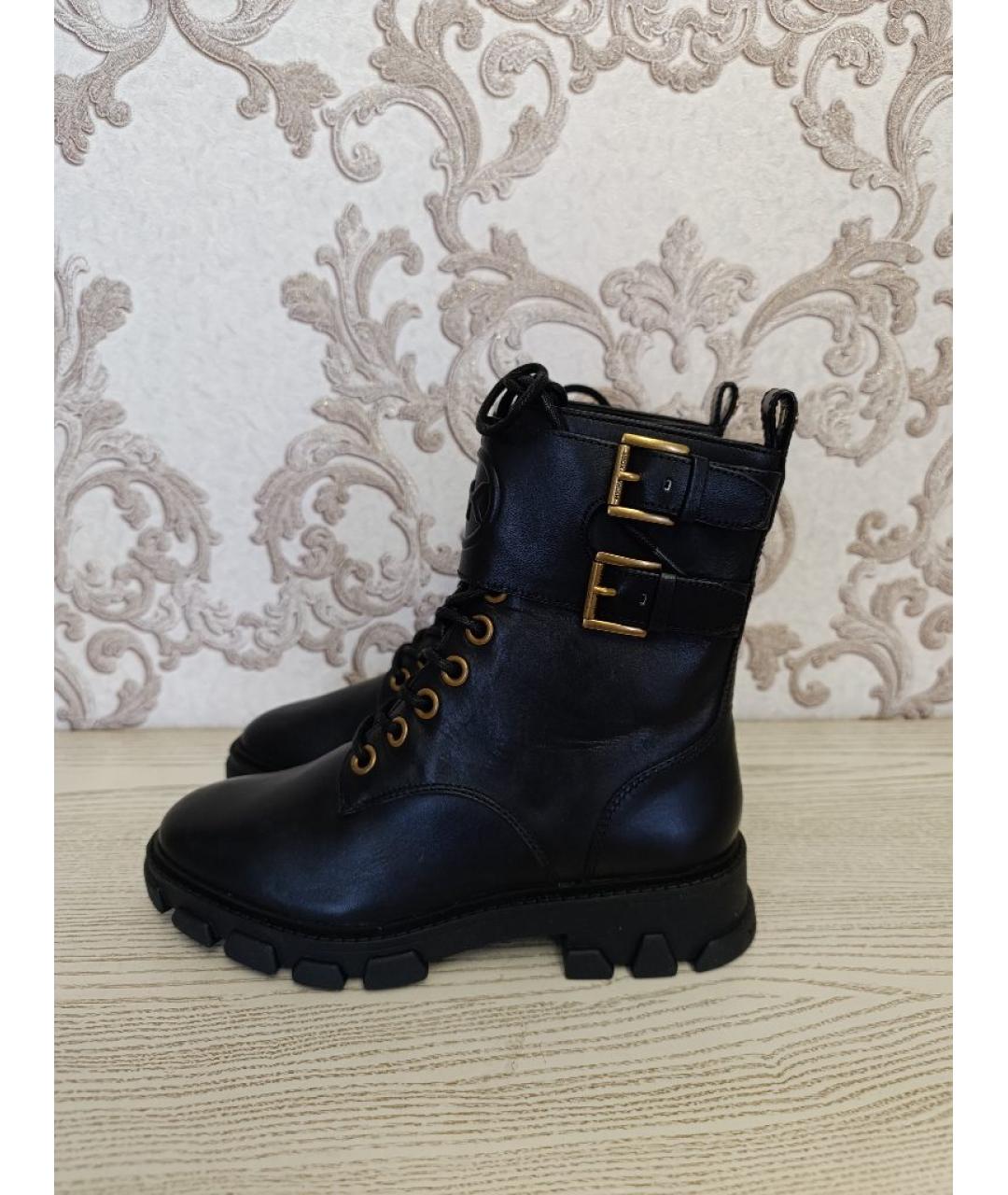 MICHAEL KORS Черные кожаные ботинки, фото 5