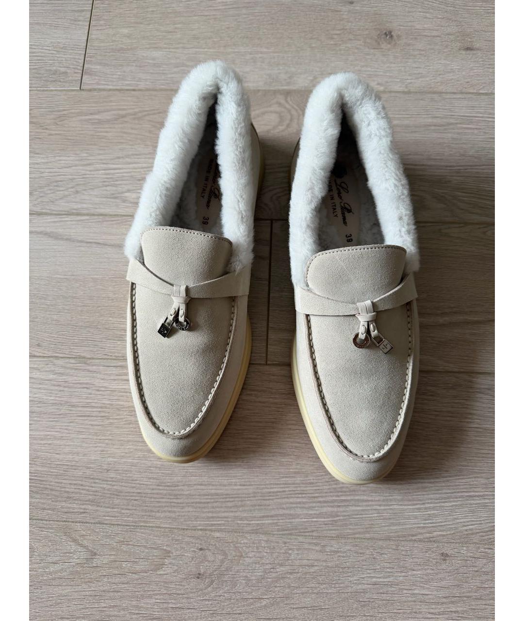 LORO PIANA Серые замшевые лоферы, фото 4