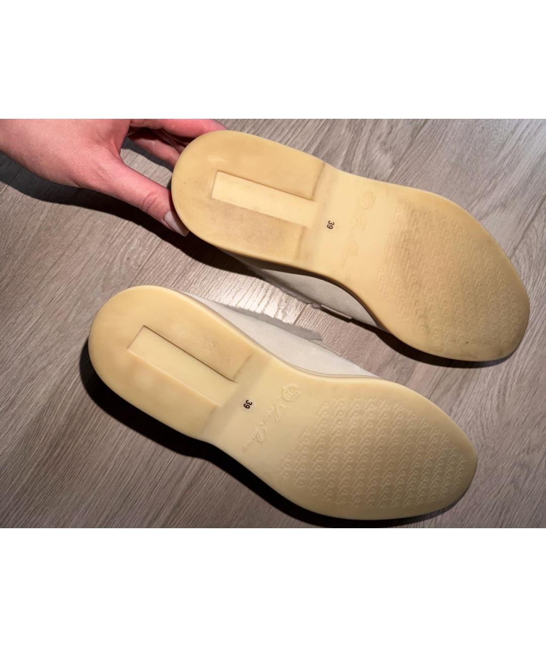 LORO PIANA Серые замшевые лоферы, фото 7