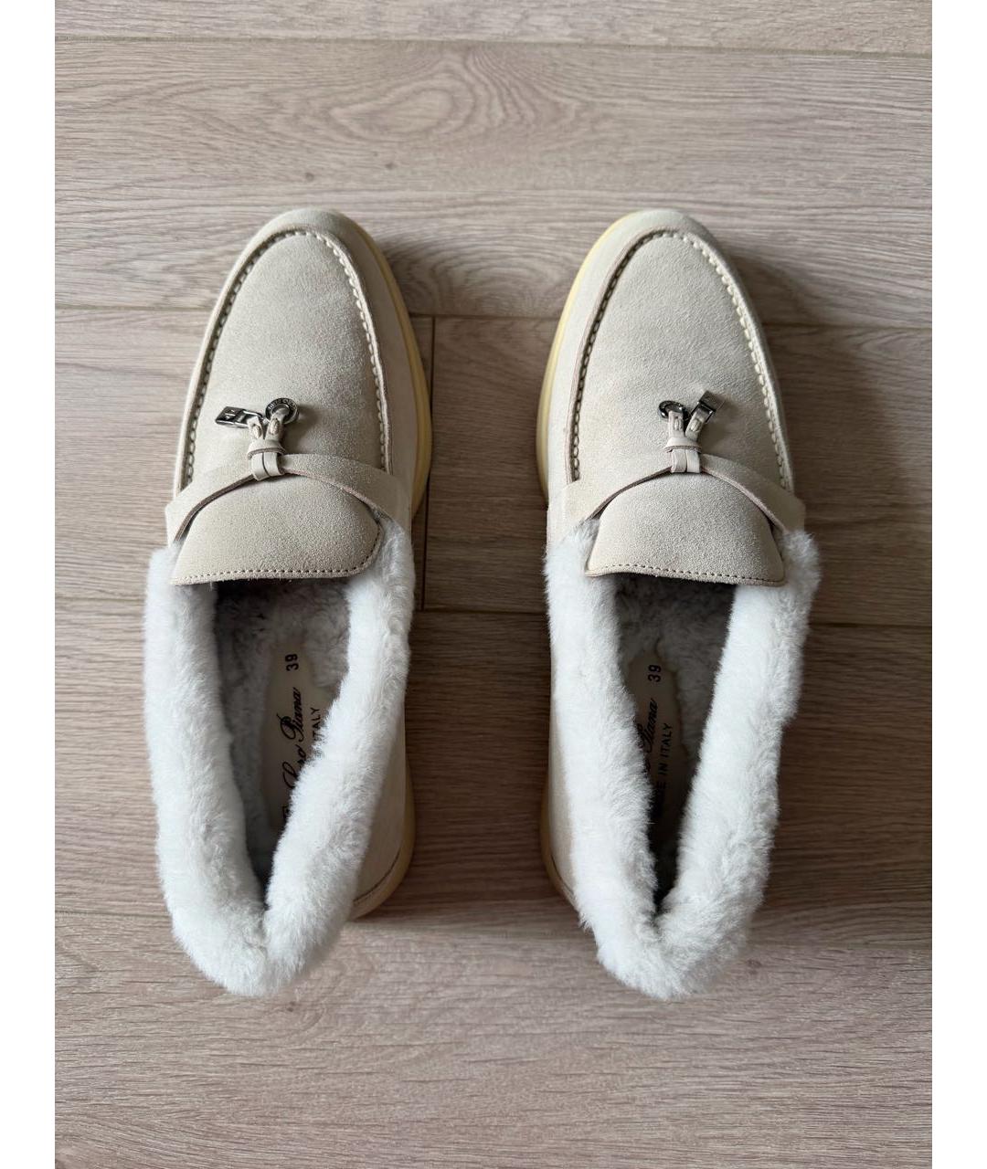 LORO PIANA Серые замшевые лоферы, фото 3