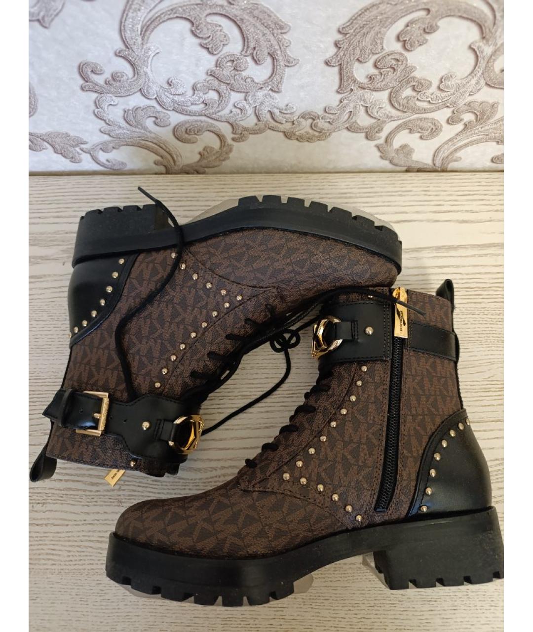 MICHAEL KORS Коричневые ботинки из искусственной кожи, фото 4