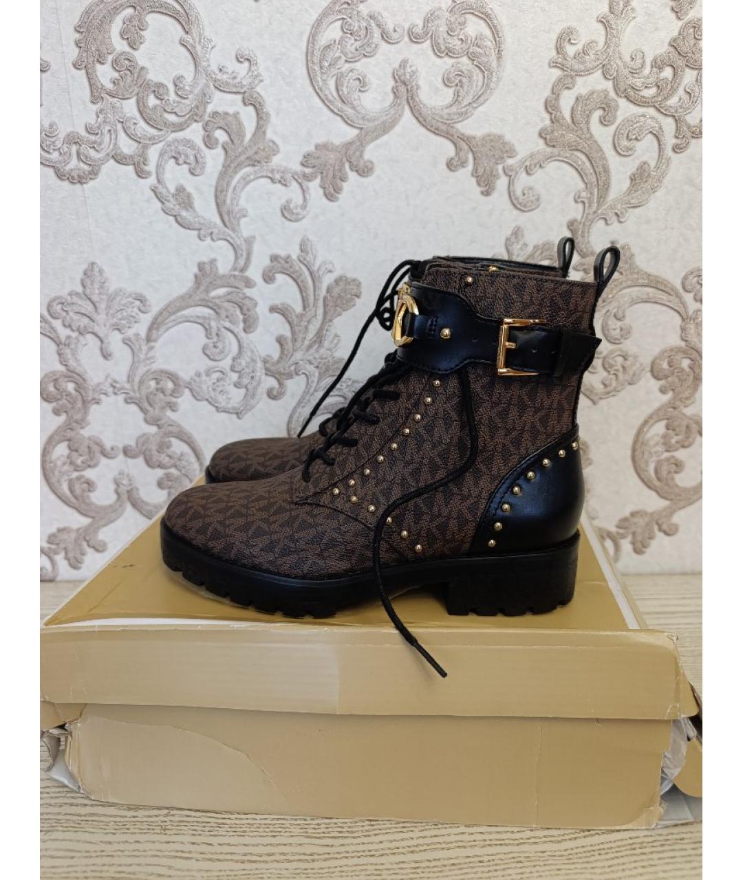 MICHAEL KORS Коричневые ботинки из искусственной кожи, фото 5