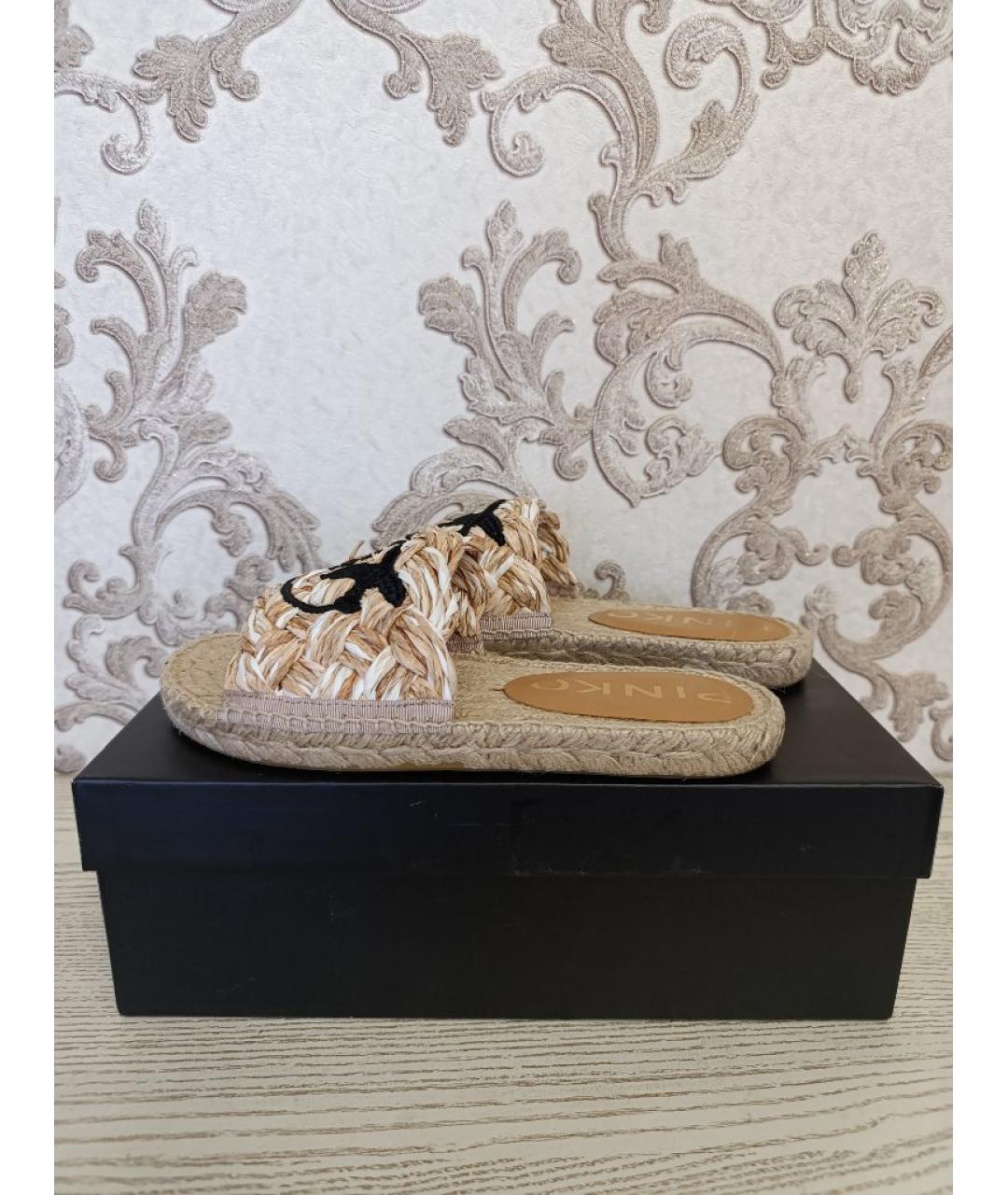 PINKO Бежевые шлепанцы, фото 5