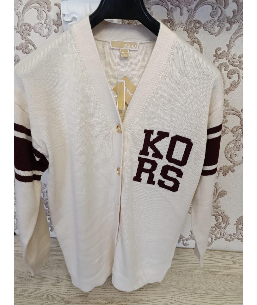 MICHAEL KORS Бежевый хлопковый кардиган, фото 5