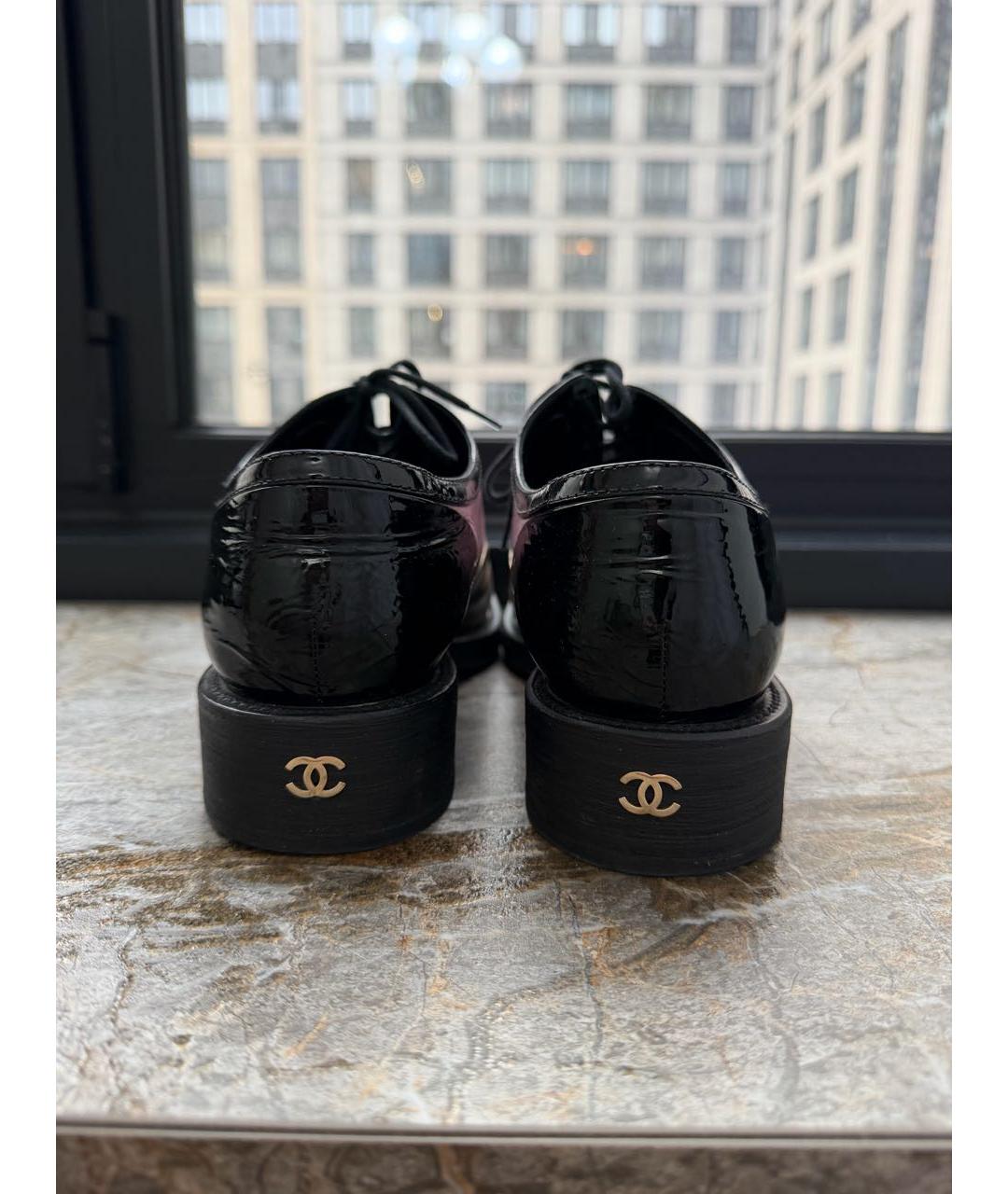 CHANEL Черные кожаные ботинки, фото 4