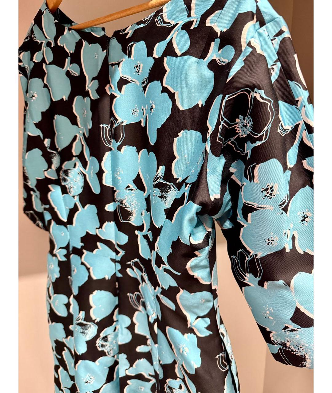 OSCAR DE LA RENTA Бирюзовое шелковое вечернее платье, фото 4