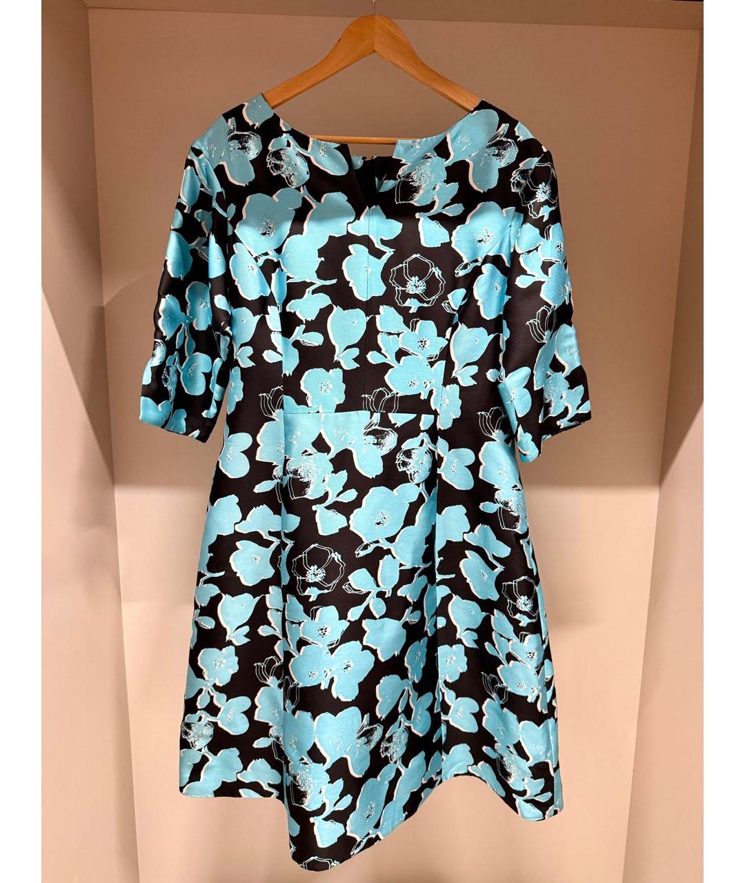 OSCAR DE LA RENTA Бирюзовое шелковое вечернее платье, фото 5