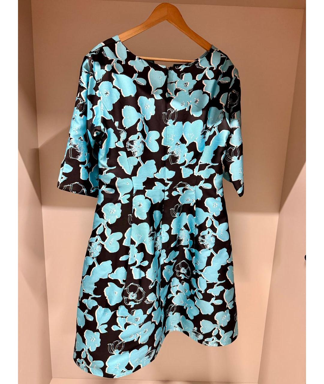 OSCAR DE LA RENTA Бирюзовое шелковое вечернее платье, фото 2