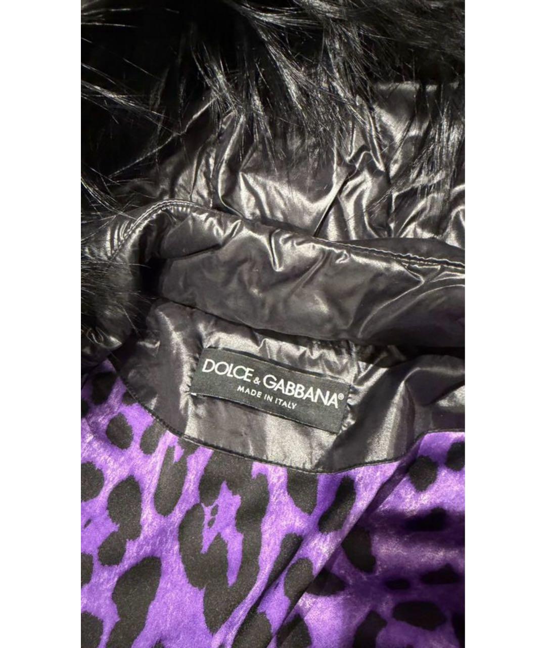 DOLCE&GABBANA Черный полиамидовый пуховик, фото 4