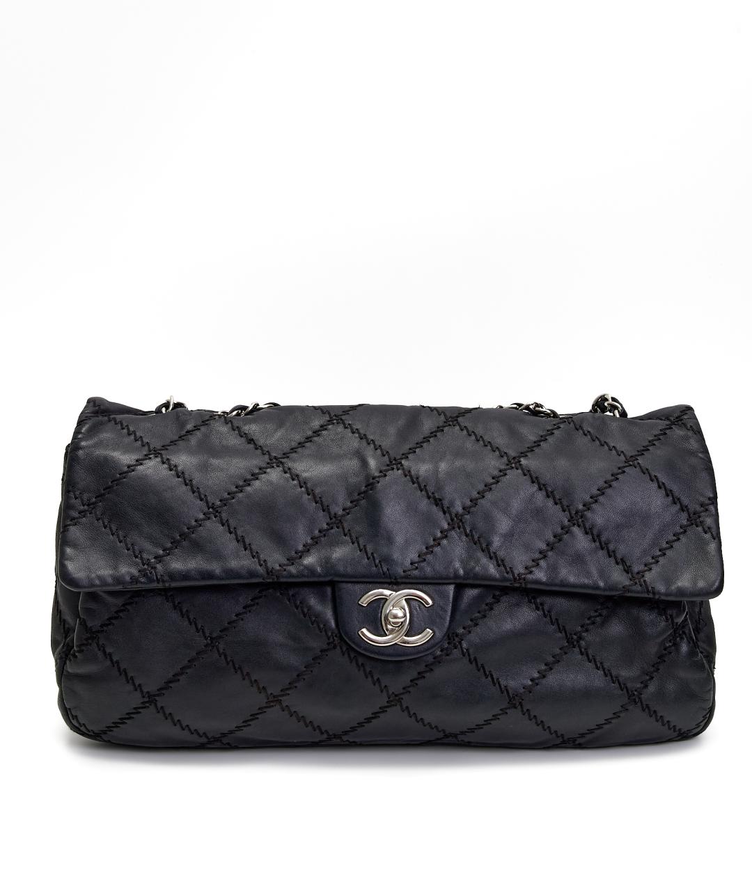 CHANEL Черная кожаная сумка через плечо, фото 9