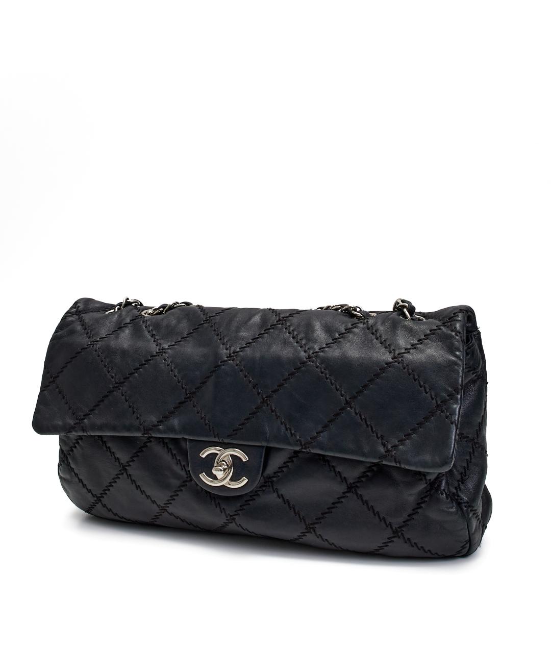 CHANEL Черная кожаная сумка через плечо, фото 2