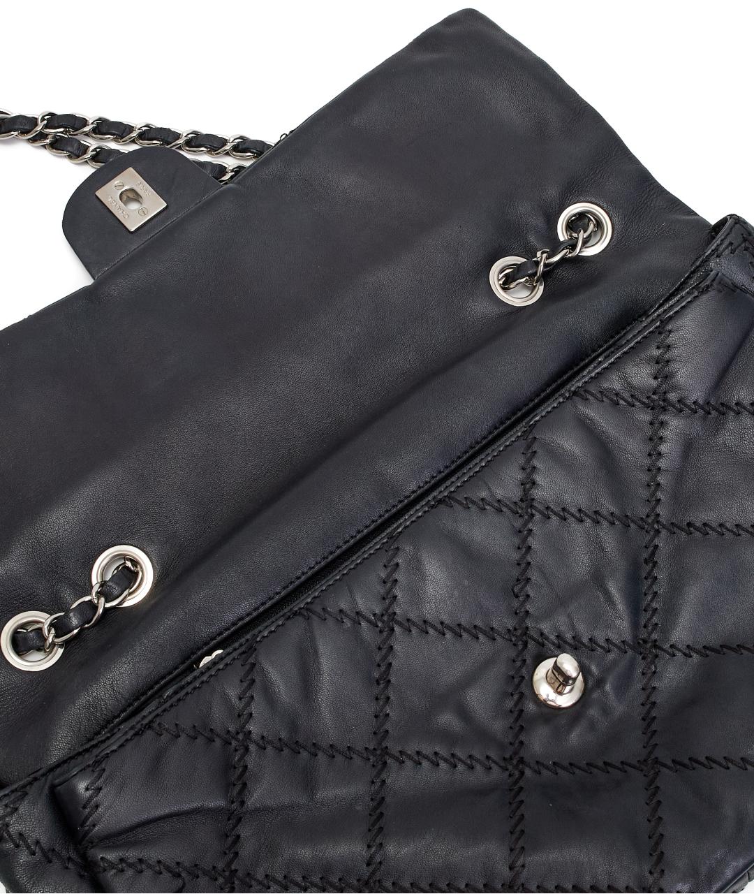 CHANEL Черная кожаная сумка через плечо, фото 6