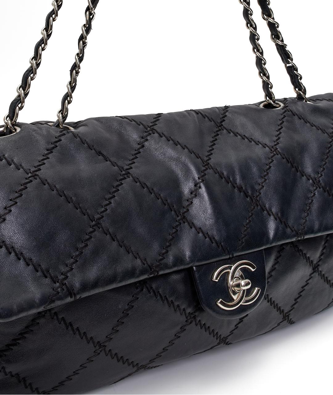 CHANEL Черная кожаная сумка через плечо, фото 5