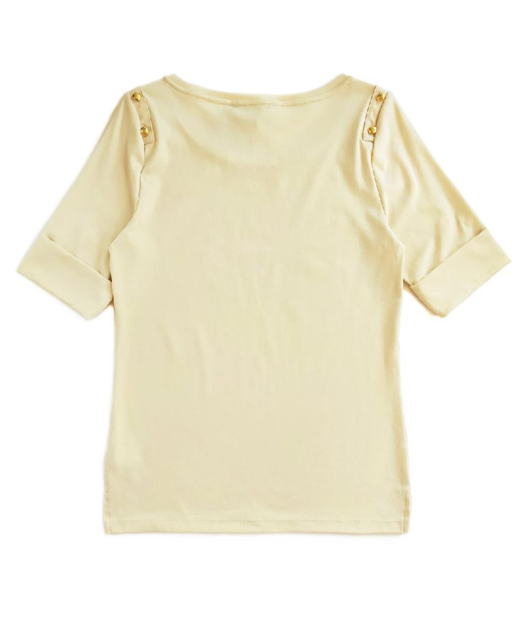 RALPH LAUREN Бежевая хлопковая футболка, фото 6