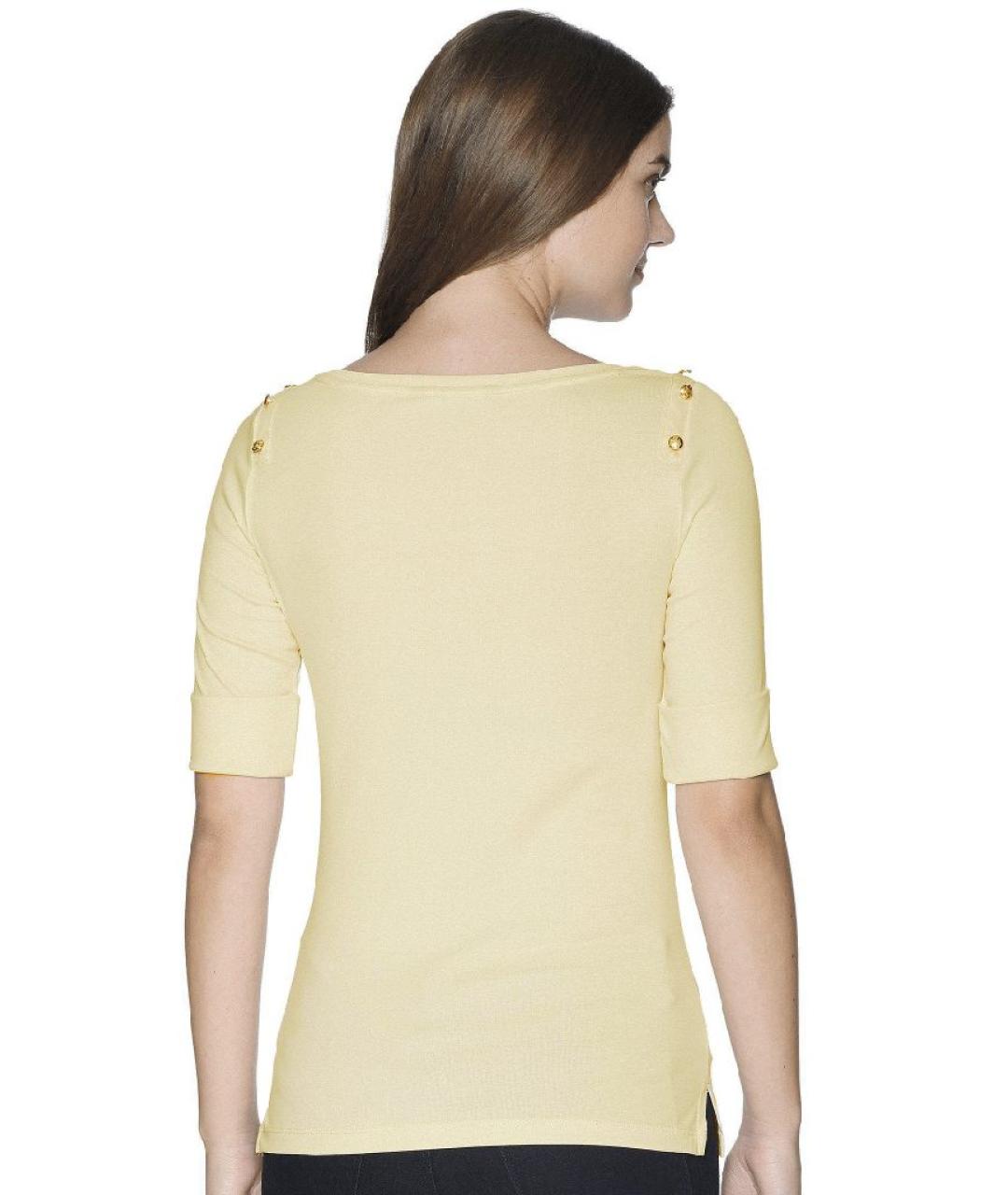 RALPH LAUREN Бежевая хлопковая футболка, фото 3