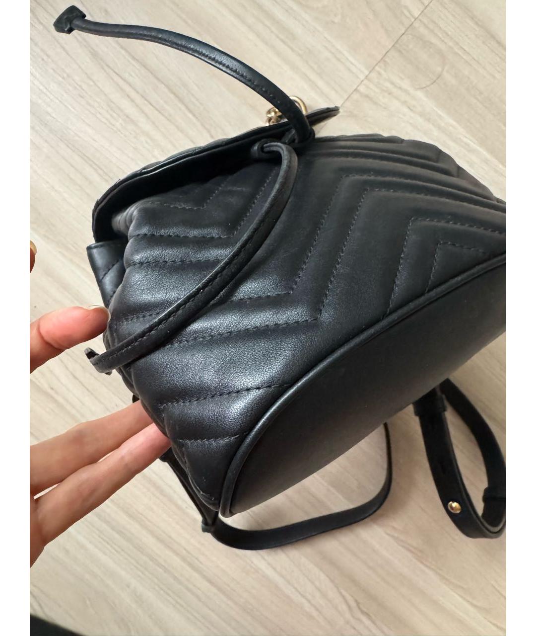 GUCCI Черный кожаный рюкзак, фото 4