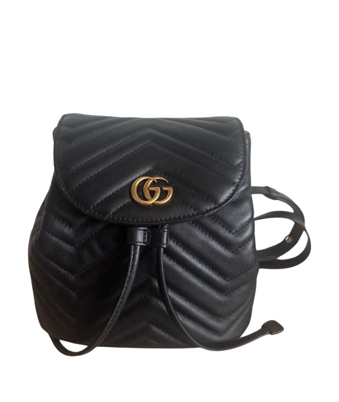 GUCCI Черный кожаный рюкзак, фото 1