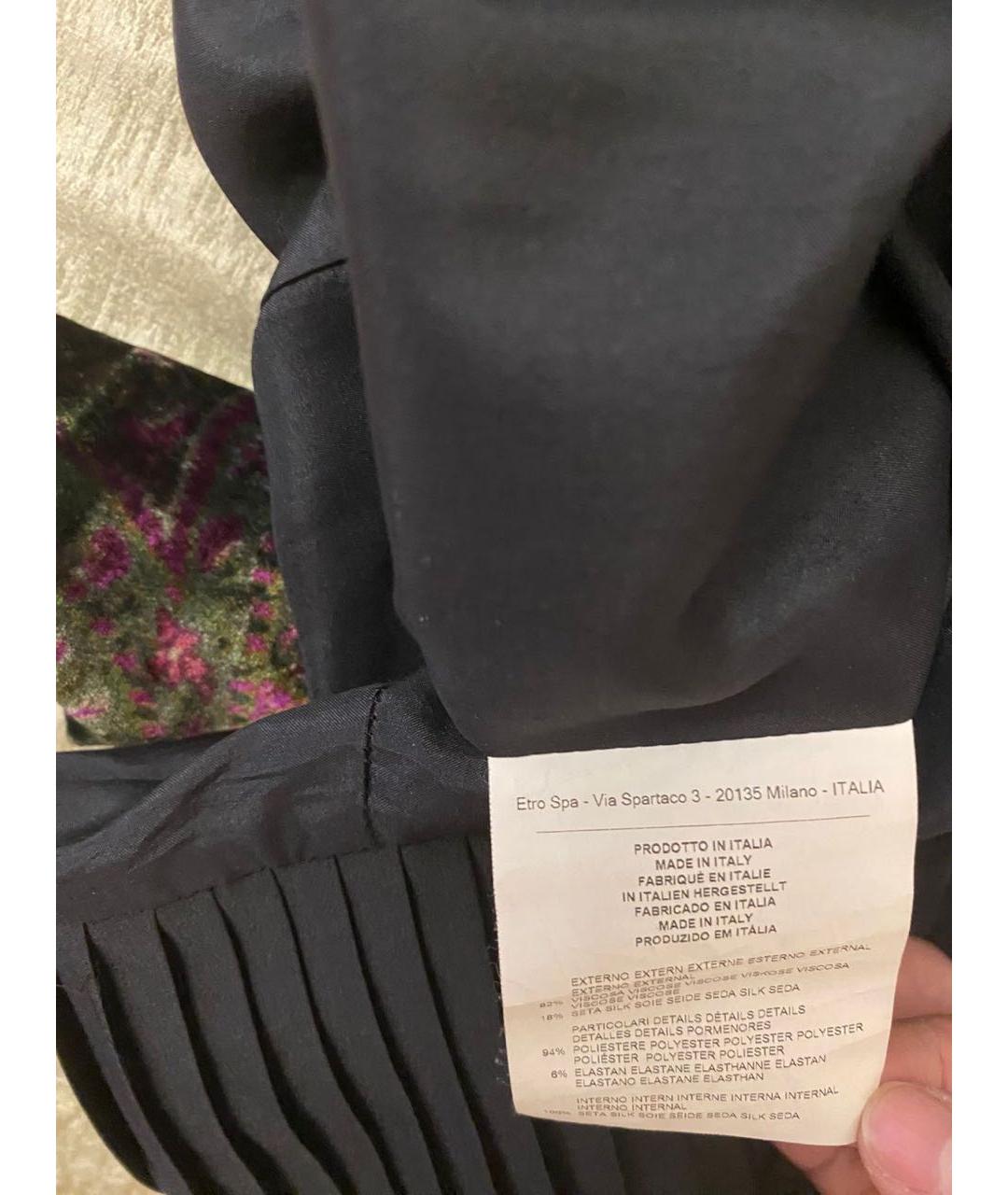 ETRO Черное бархатное коктейльное платье, фото 4