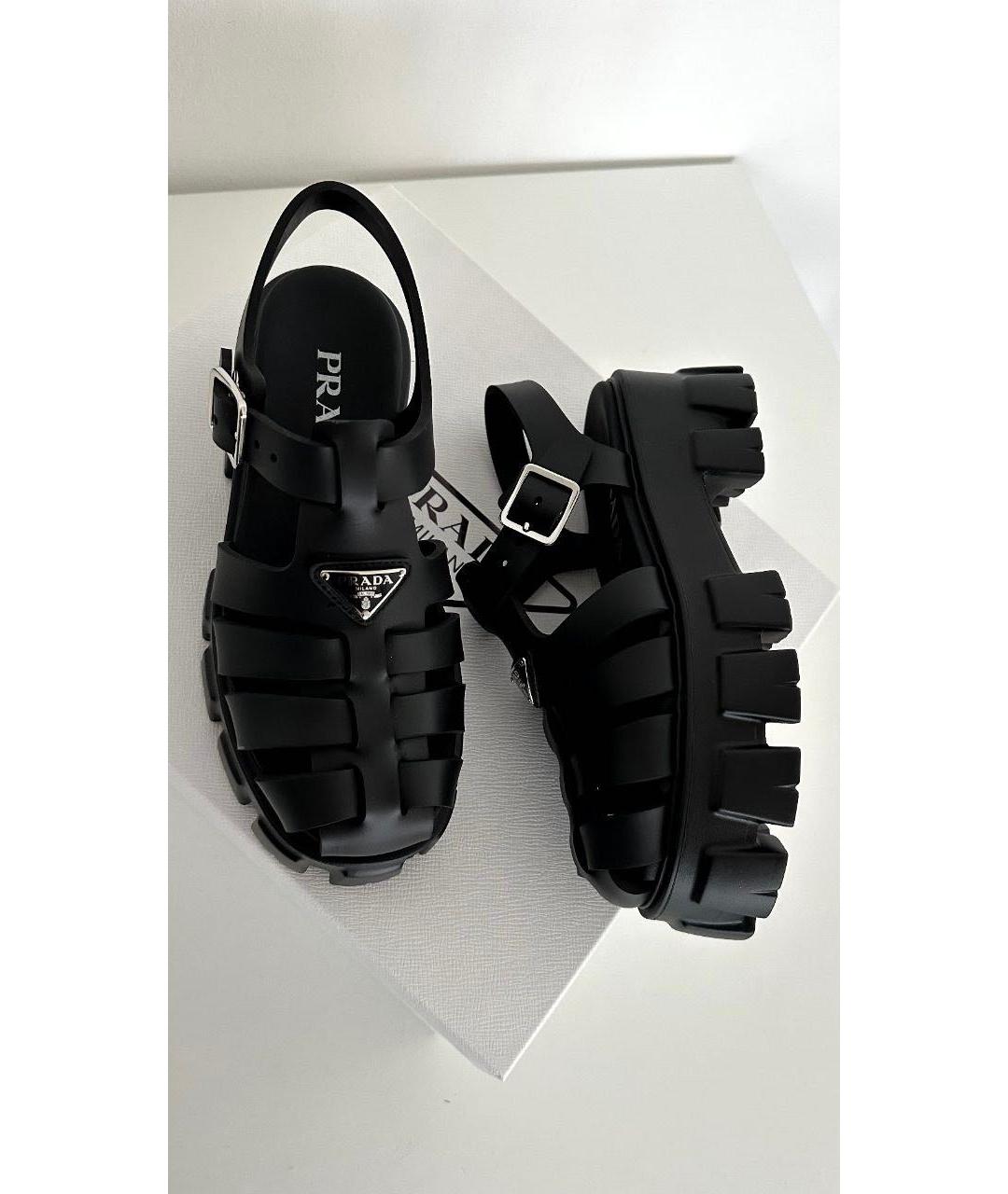 PRADA Черные кожаные сандалии, фото 9