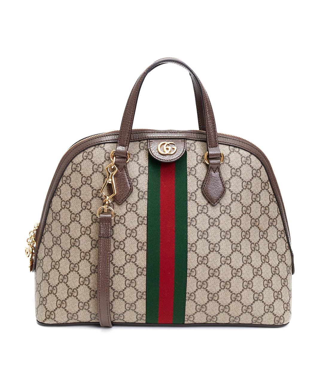 GUCCI Коричневая тканевая сумка тоут, фото 8