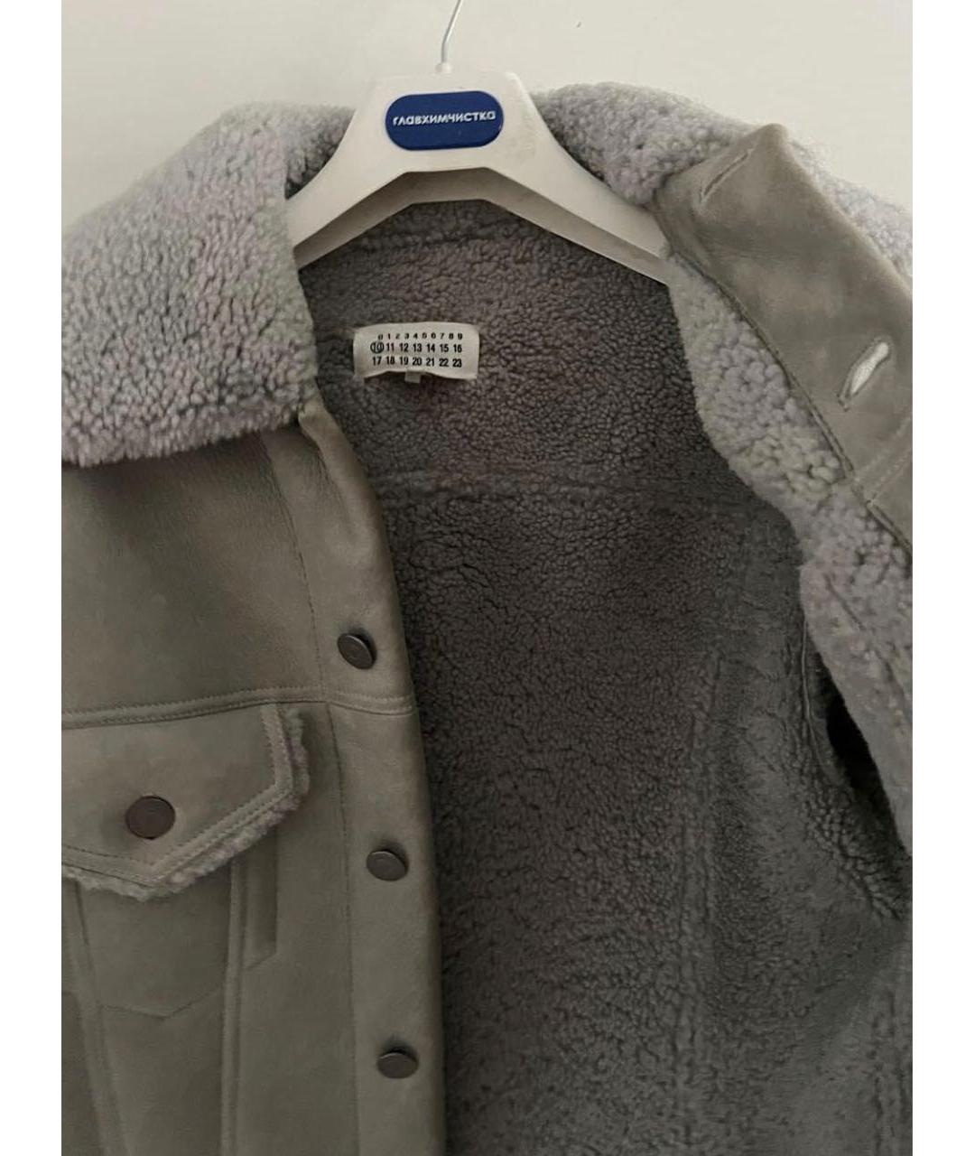 MAISON MARGIELA Серая кожаная дубленка/шуба, фото 3