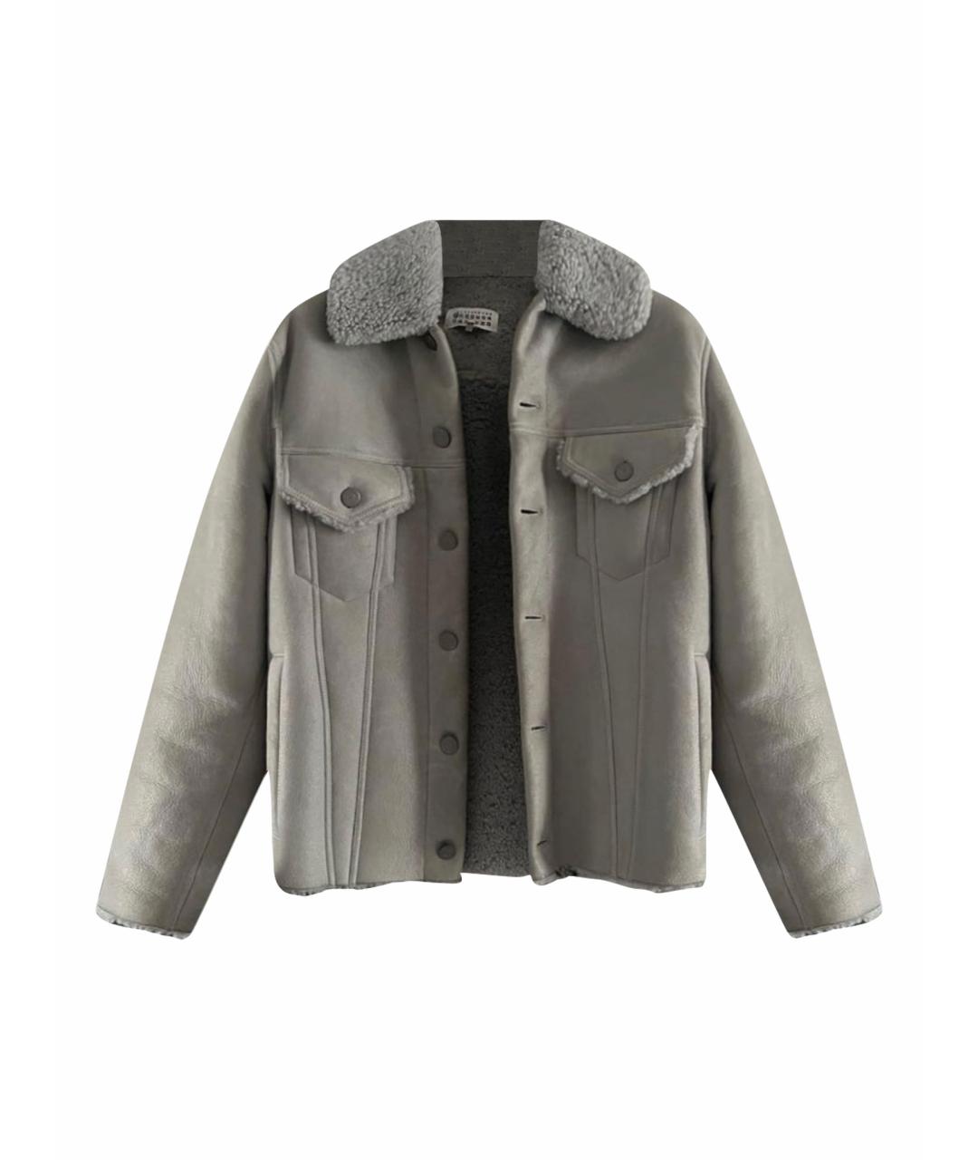 MAISON MARGIELA Серая кожаная дубленка/шуба, фото 1