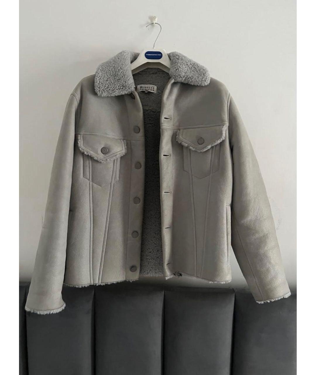 MAISON MARGIELA Серая кожаная дубленка/шуба, фото 5