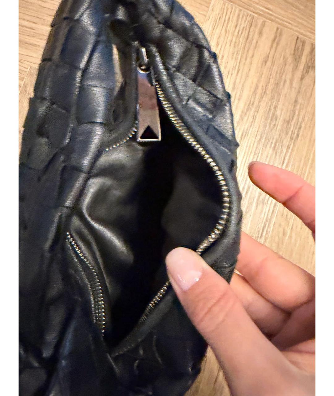 BOTTEGA VENETA Черная кожаная сумка с короткими ручками, фото 5