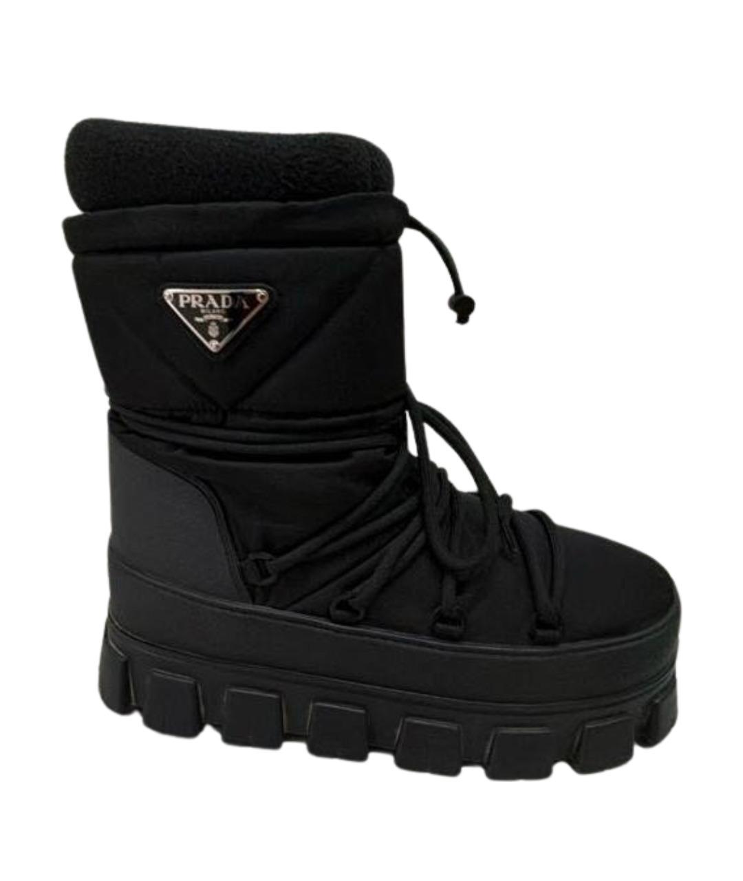 PRADA Черные неопреновые сапоги, фото 1