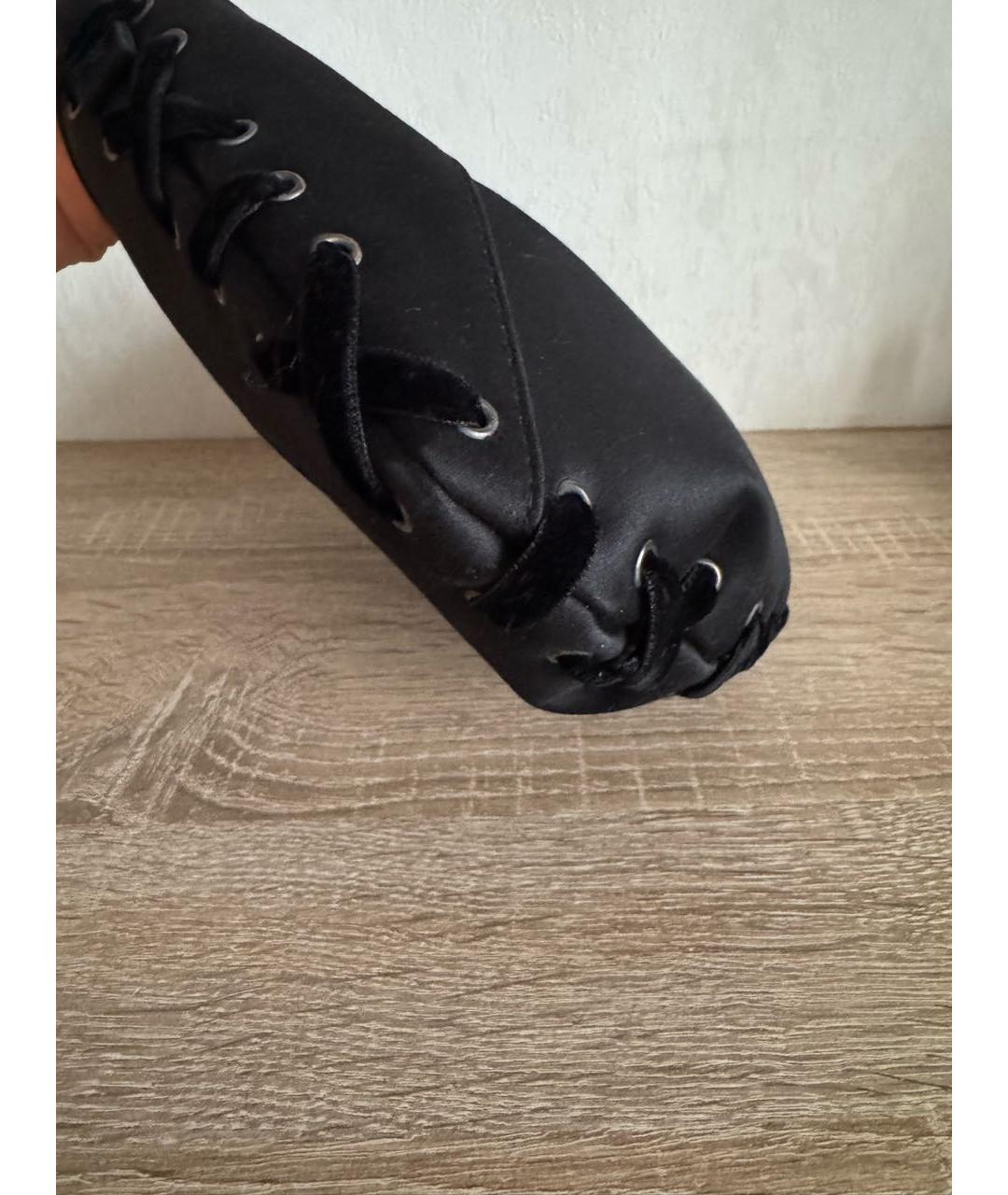 SAINT LAURENT Черная тканевая сумка с короткими ручками, фото 5