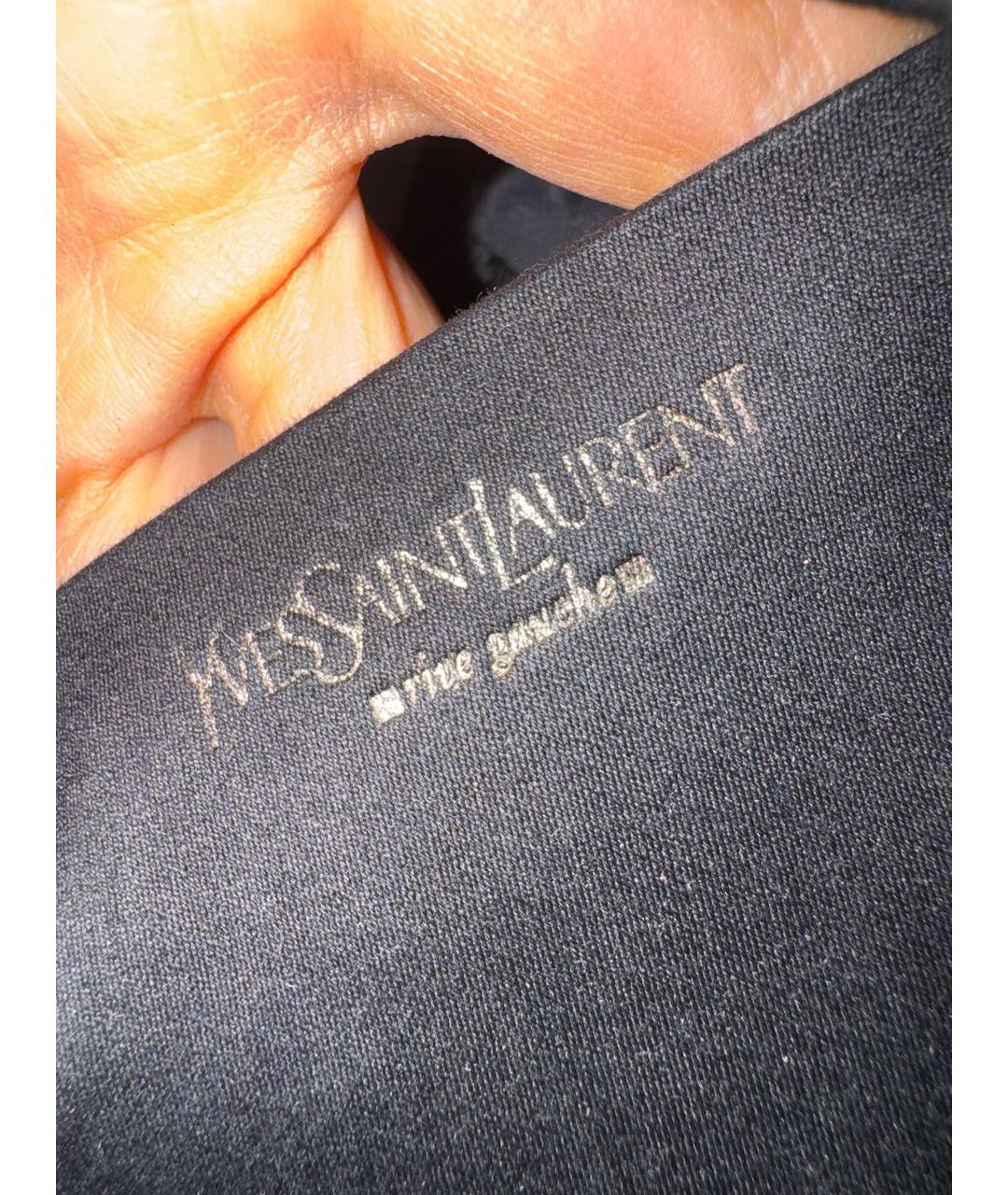 SAINT LAURENT Черная тканевая сумка с короткими ручками, фото 7