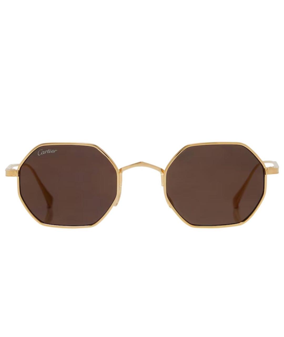 CARTIER Золотые металлические солнцезащитные очки, фото 1