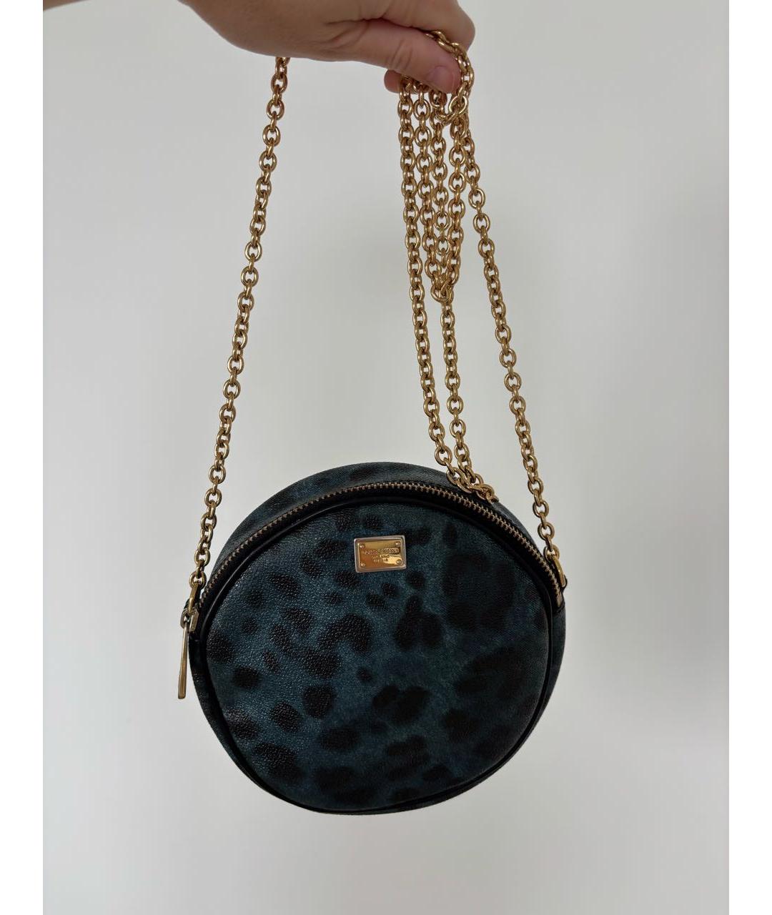 DOLCE&GABBANA Темно-синяя сумка через плечо из искусственной кожи, фото 5
