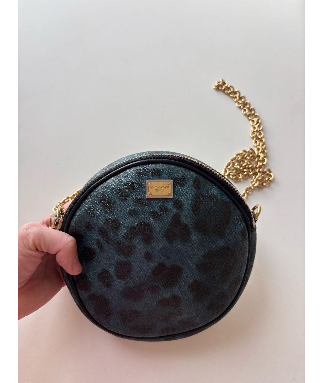 DOLCE&GABBANA Темно-синяя сумка через плечо из искусственной кожи, фото 3