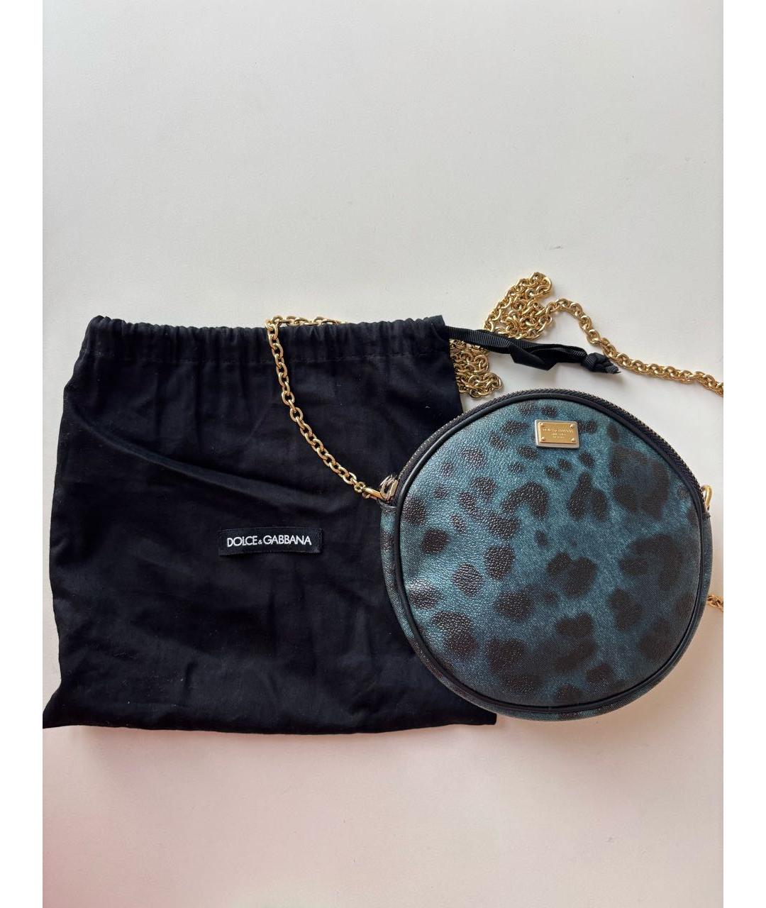 DOLCE&GABBANA Темно-синяя сумка через плечо из искусственной кожи, фото 4