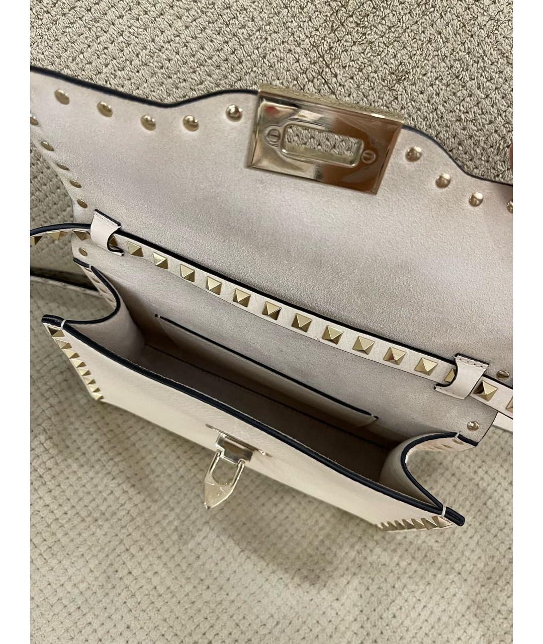 VALENTINO Бежевая кожаная сумка через плечо, фото 4