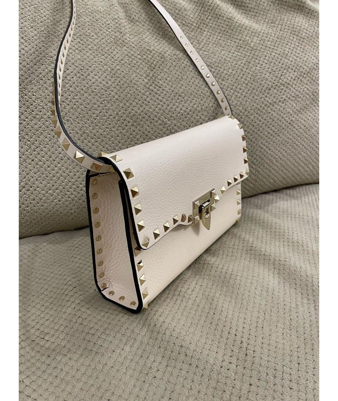 VALENTINO Бежевая кожаная сумка через плечо, фото 2