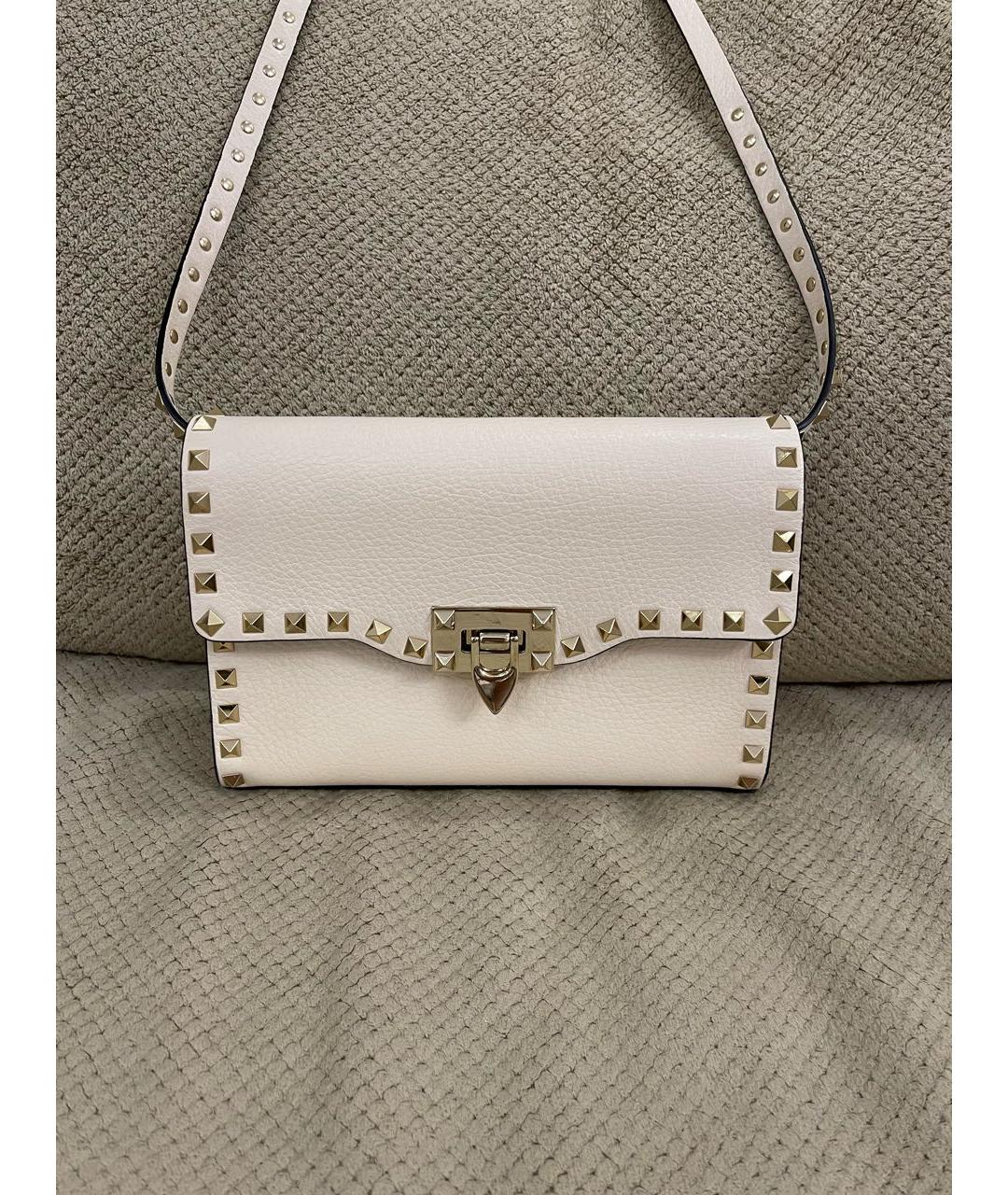 VALENTINO Бежевая кожаная сумка через плечо, фото 5