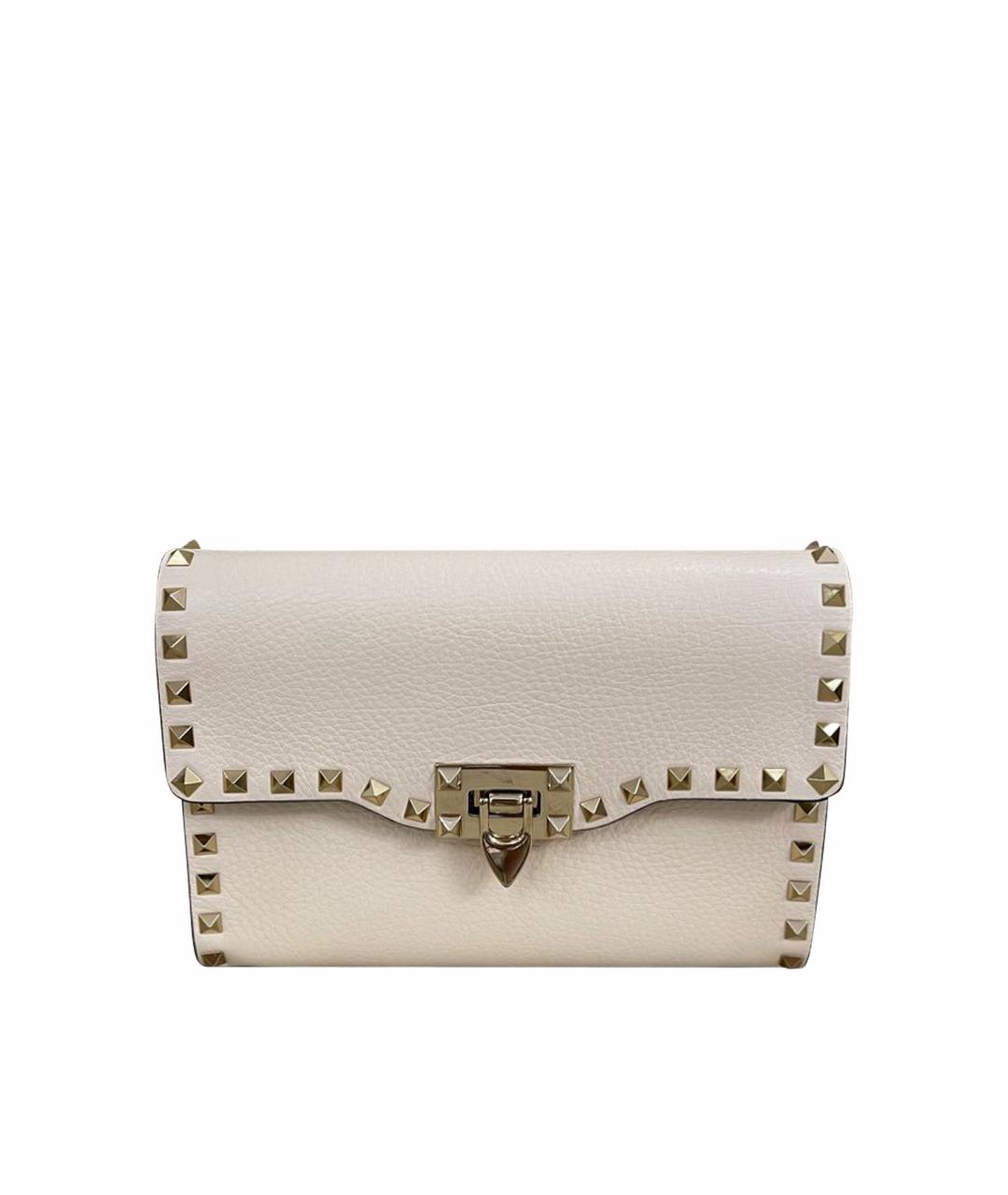 VALENTINO Бежевая кожаная сумка через плечо, фото 1