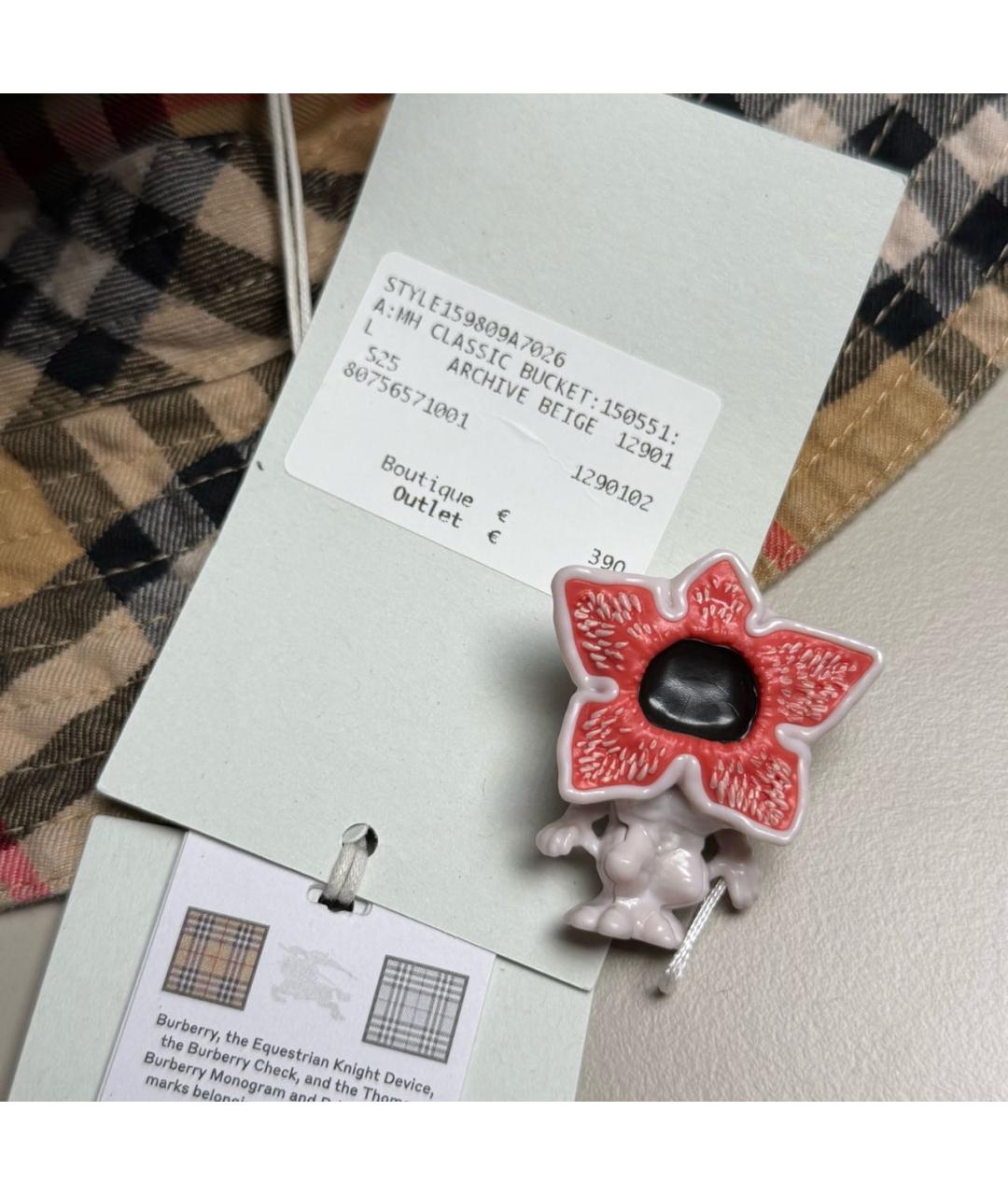 BURBERRY Бежевая хлопковая кепка/бейсболка, фото 7