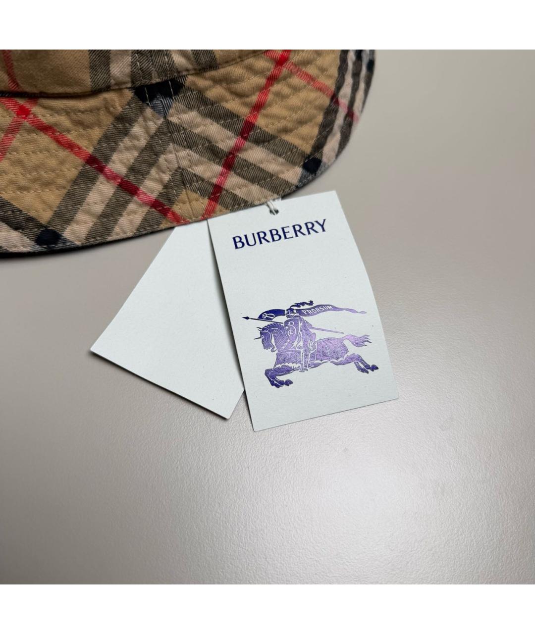 BURBERRY Бежевая хлопковая кепка/бейсболка, фото 8